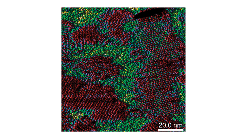 Peak force in tapping mode - iPMMA adhesion molecular resolution.100 nm image.(sample by t. magnar - albrecht, Martin Luther - Harley - d he colleges offer)