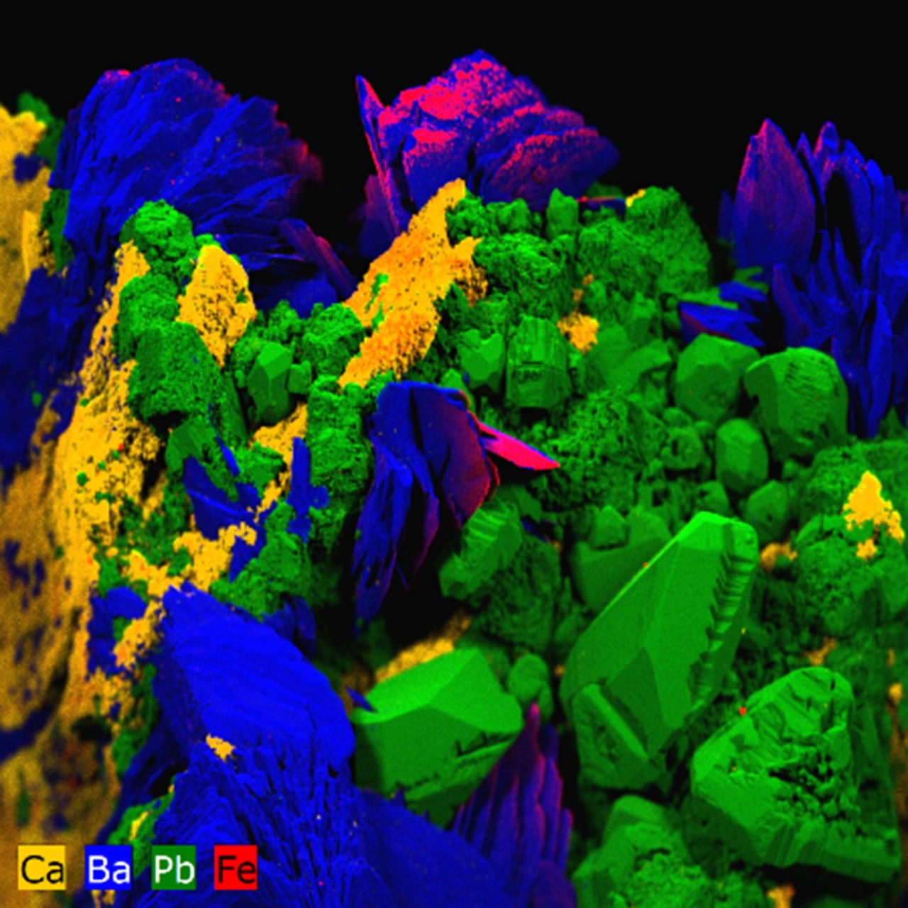 元素的矿物样本扫描使用micro-XRF复杂地形了