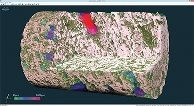 碳酸盐岩内部结构的体积绘制。